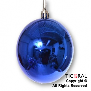 BOLA DE NAVIDAD 15 CM METALIZADO AZUL x 1